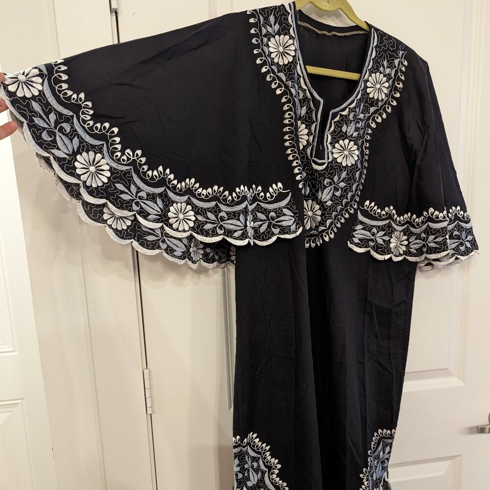 Mexican Embroidered Maxi Angel Wings Dress